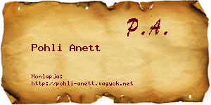 Pohli Anett névjegykártya